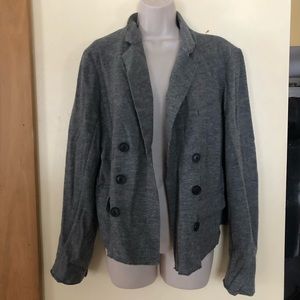 J. Crew Pea Coat Wool Grey Double Buttons 14